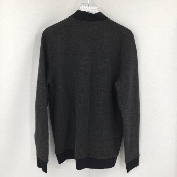 Toscano textured zipper knit bomber jacket charcoal gray men new Large - Picture 5 of 6